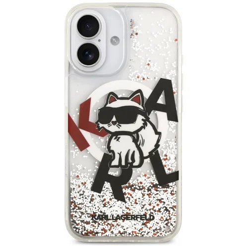 Karl Lagerfeld Liquid Glitter Choupette MagSafe dėklas iPhone 17, skaidrus image 3