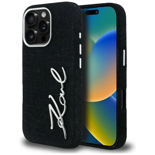 Karl Lagerfeld FW Jeans Signature Logo dėklas iPhone 16 Pro Max, juodas image 1