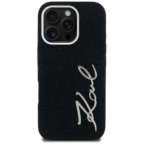 Karl Lagerfeld FW Jeans Signature Logo dėklas iPhone 16 Pro Max, juodas image 3