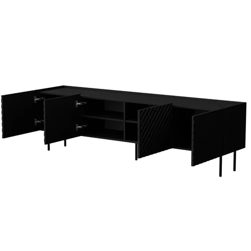 Cama LUCCA 4D televizoriaus spintelė 200 cm, juoda image 2