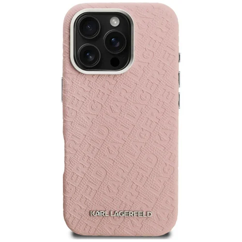 Karl Lagerfeld FW Stamped Karl MagSafe dėklas iPhone 16 Pro Max, rožinis image 3