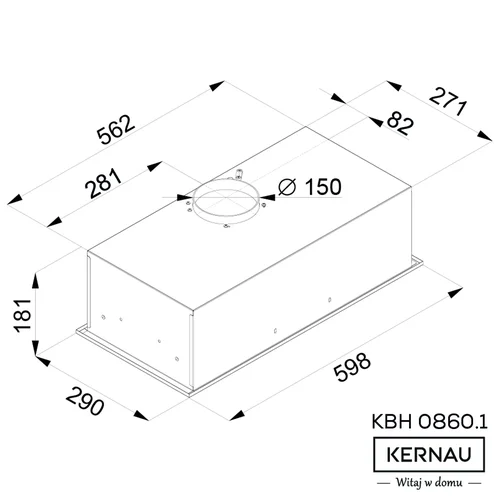 Kernau KBH 0860.1 B, 60 cm, Juoda image 2