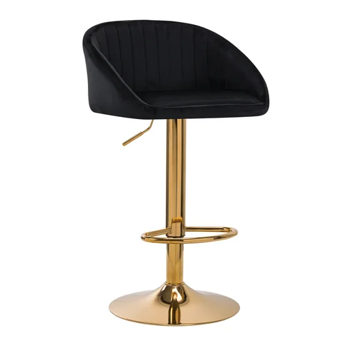 Activeshop STILISIMUS VELVET baro kėdė, juoda ir auksinė image 1