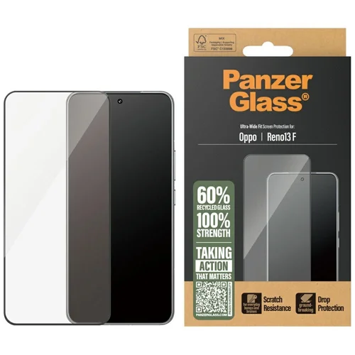 PanzerGlass Ultra-Platus stiklas Oppo Reno13 F, juodu rėmeliu image 1