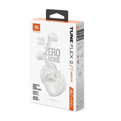 JBL Tune Flex 2 TWS belaidės ausinės, baltos image 1