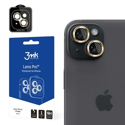 3mk Objektyvo apsauga Pro, geltona, Apple iPhone 15 Plus image 1