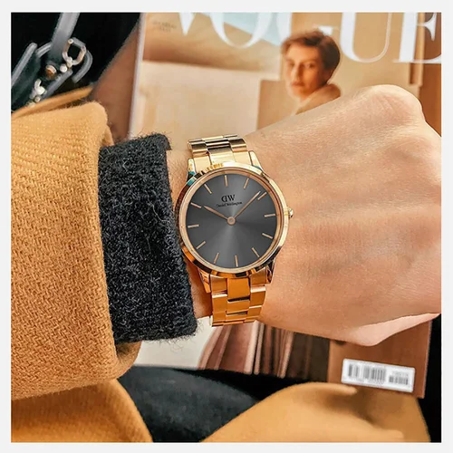 Daniel Wellington Iconic Link Grey DW00100332 vyriškas laikrodis image 3