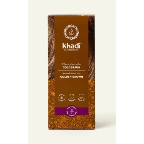 Khadi Golden Brown augaliniai plaukų dažai 100 g image 1