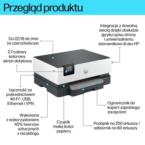 HP OfficeJet Pro 9110b spalvotas dvipusis spausdintuvas image 3