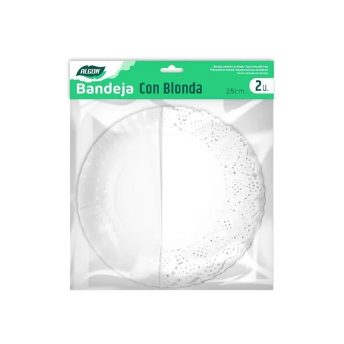 ALGON Vienkartinis padėklas maistui, 25 cm, 2vnt, balta image 3