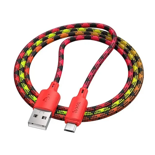 Hoco X116 USB-A–Micro USB kabelis, 1 m, raudonas image 1