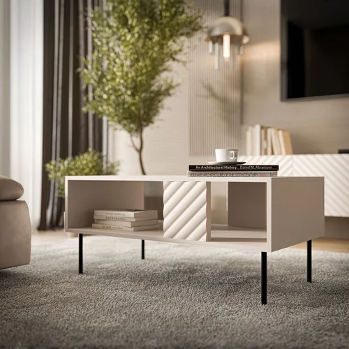 Cama LUCCA kavos staliukas 100 × 55 × 46 cm, šviesiai pilkas image 2