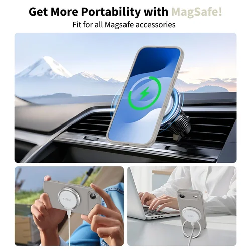 Tech-Protect silikoninis MagSafe dėklas iPhone 17 Air, pilkas image 2
