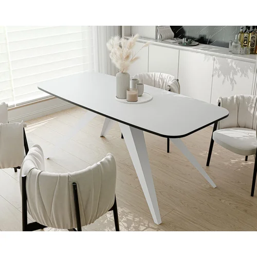 FENTO išskleidžiamas stalas 160 cm, balta / arktinė balta image 1