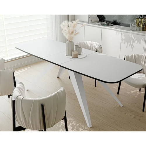FENTO išskleidžiamas stalas 160 cm, balta / arktinė balta image 2