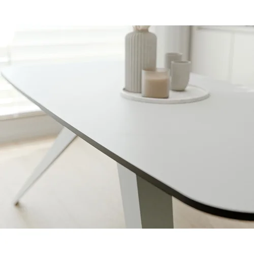 FENTO išskleidžiamas stalas 160 cm, balta / arktinė balta image 3