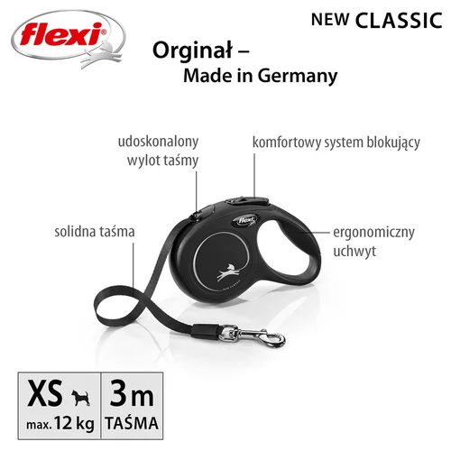 Flexi New Classic Cat XS 3 m pavadėlis image 2