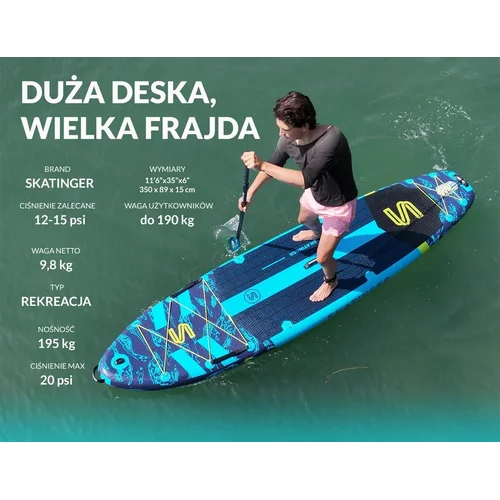 SKATINGER Asiaticus pripučiama SUP lenta 350 × 89 × 15 cm image 3