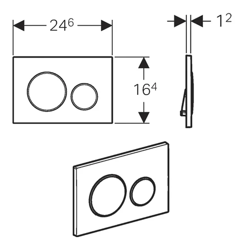 Geberit Sigma20 115.882.SN.1 vandens nuleidimo klavišas image 2