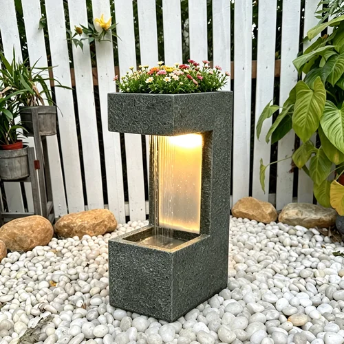 Dekoratyvinis lauko fontanas su LED apšvietimu image 2