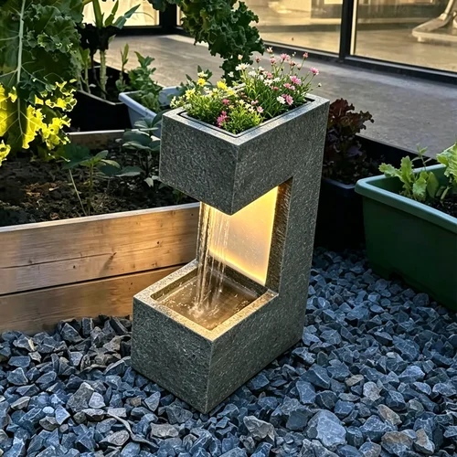 Dekoratyvinis lauko fontanas su LED apšvietimu image 3