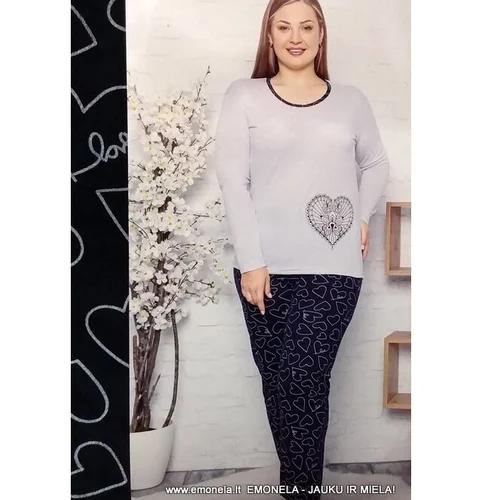 Moteriška pižama ŠIRDUTĖS, XL, 2 dalių image 1