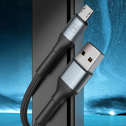 3mk Hyper Cable N-SERIES USB-A–MicroUSB 3 m, juodas image 2