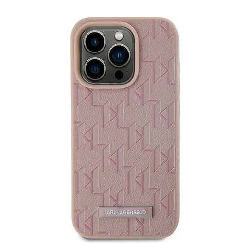Karl Lagerfeld odinis monogramos dėklas iPhone 15 Pro Max, rožinis image 3