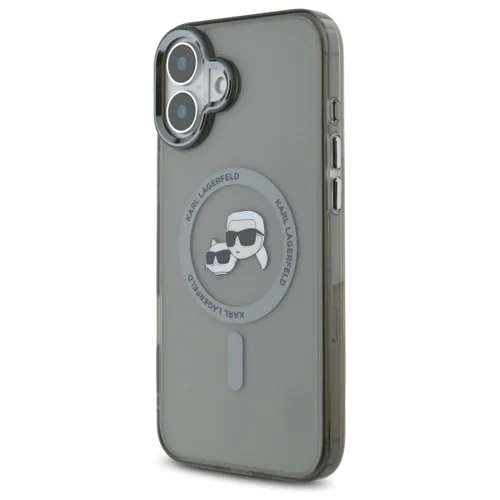 Karl Lagerfeld IML Metal Karl&Choupette dėklas iPhone 16, juodas image 2