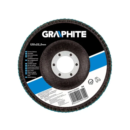 GRAPHITE Šlifavimo diskelis lapelinis 125 x 22,2 mm, K40, cirkonis image 2