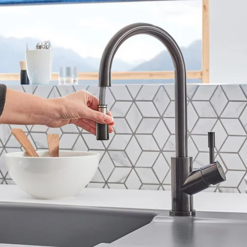 Villeroy & Boch Umbrella 92540005 Juodas ištraukiama žarna virtuvinis maišytuvas image 3