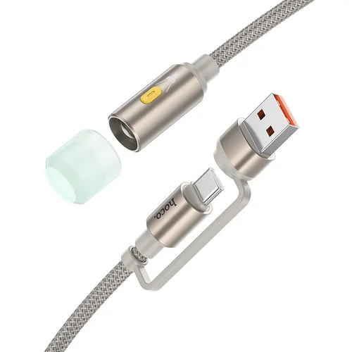 Hoco UA38C USB-A / USB-C LED laidas 30 cm aukso spalvos image 1