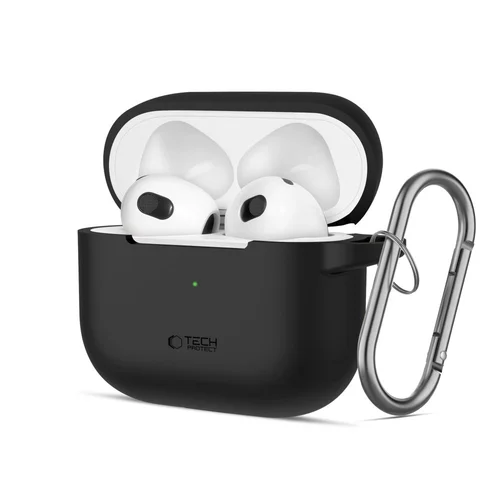 Tech-Protect silikoninis dėklas su kilpa Apple AirPods 3, juodas image 1