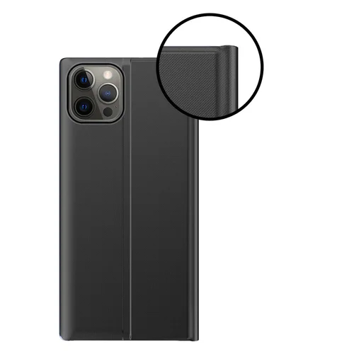 Miego knyginis dėklas iPhone 13 Pro su išmaniuoju langeliu, juodas image 3