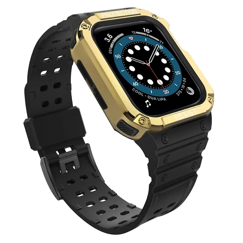 Apsauginis diržas Apple Watch 38/40/41 mm, juodas ir auksinis image 1