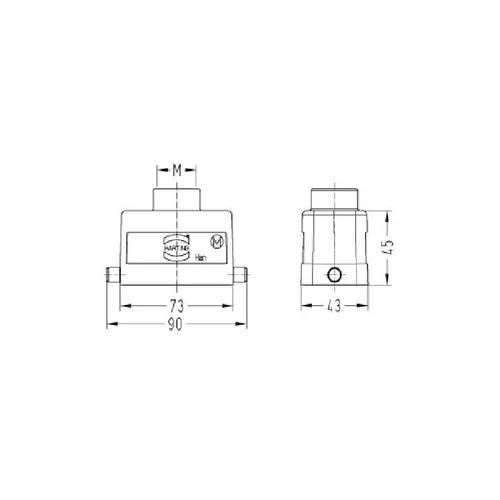 Harting 10B gaubtas LC M25, viršutinis įvadas image 2