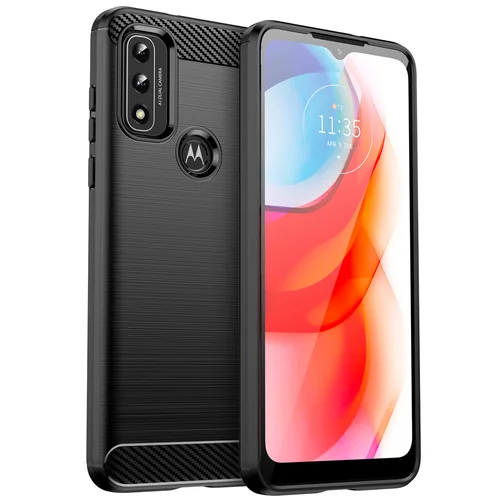 Anglinės tekstūros dėklas Motorola Moto G Play 2022, juodas image 1