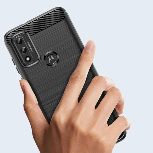Anglinės tekstūros dėklas Motorola Moto G Play 2022, juodas image 2