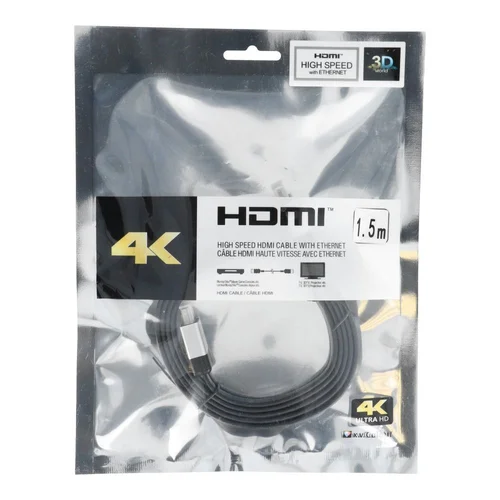 HDMI 2.0 kabelis 4K 60 Hz, 1,5 m, juodas image 3