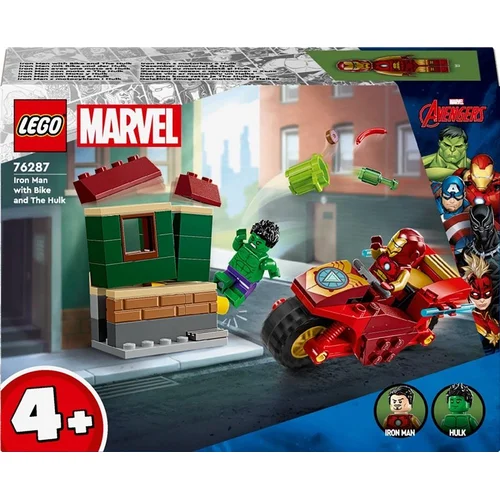 LEGO® Marvel Geležinis žmogus su motociklu ir Halkas 76287 image 1