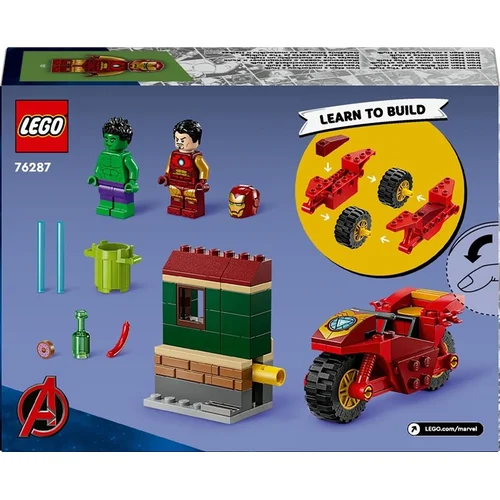 LEGO® Marvel Geležinis žmogus su motociklu ir Halkas 76287 image 2