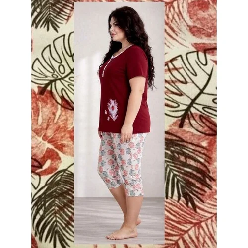 SAPNAI trumpa 2 dalių pižama, 52–54/2XL, bordo-marga image 2