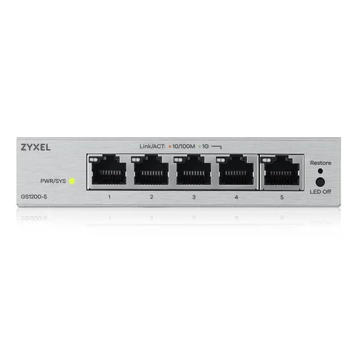 Zyxel GS1200-5V3 5 prievadų Gigabit jungiklis, pilkas image 1