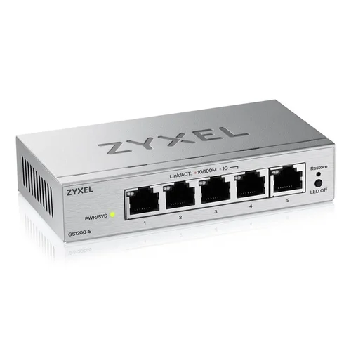 Zyxel GS1200-5V3 5 prievadų Gigabit jungiklis, pilkas image 3