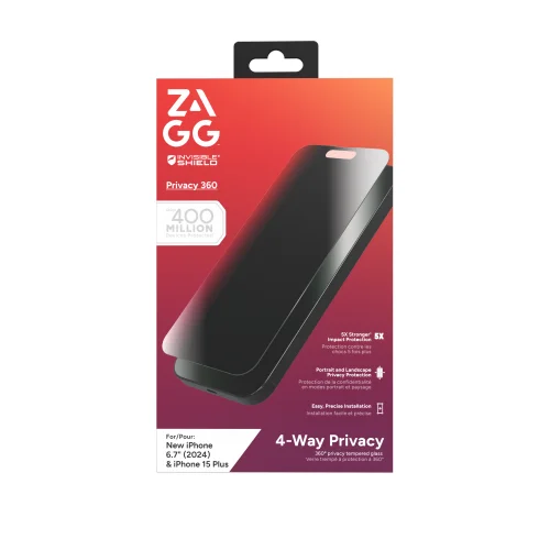 ZAGG InvisibleShield Glass Elite Privacy 360 iPhone 15 Plus / 16 Plus image 1