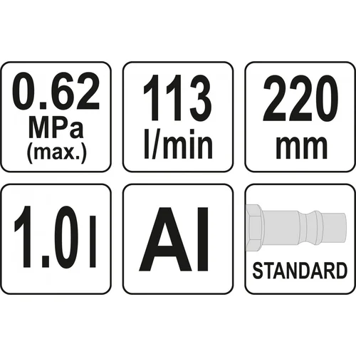 Yato pneumatinis putų pistoletas 1L / 220 mm image 3