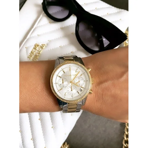 Michael Kors MK6474 moteriškas laikrodis, aukso ir sidabro image 1