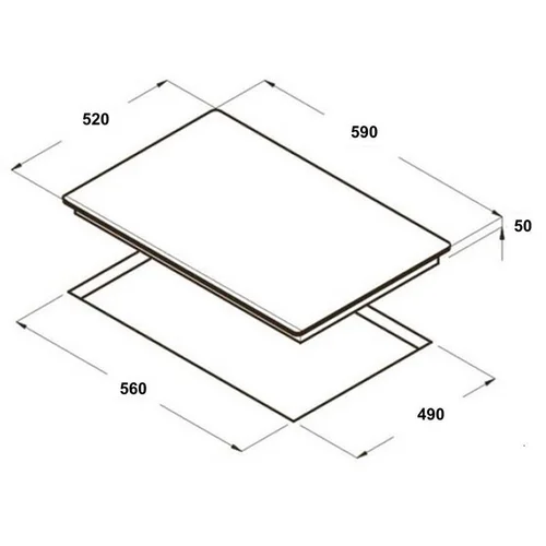VLANO IB 6042 įmontuojama indukcinė kaitlentė, 59 cm pločio, Juoda image 2
