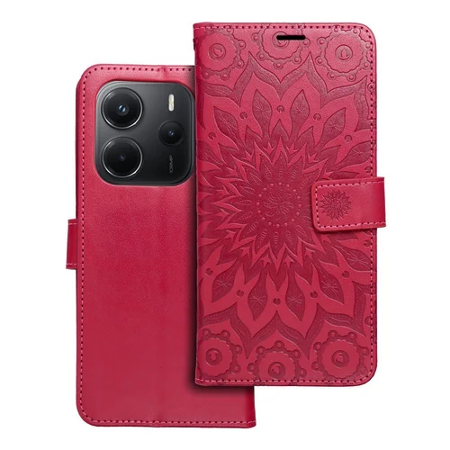 MEZZO knygų dėklas Xiaomi Redmi Note 14 5G, mandala, magenta image 1
