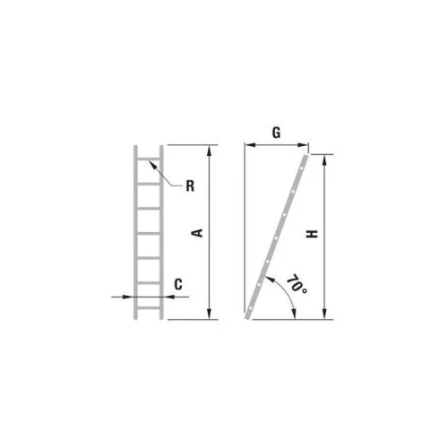 FORTE Kopėčios aliuminės atremiamos 1x14 pakopų 411 cm su stabilizatoriumiumi image 2